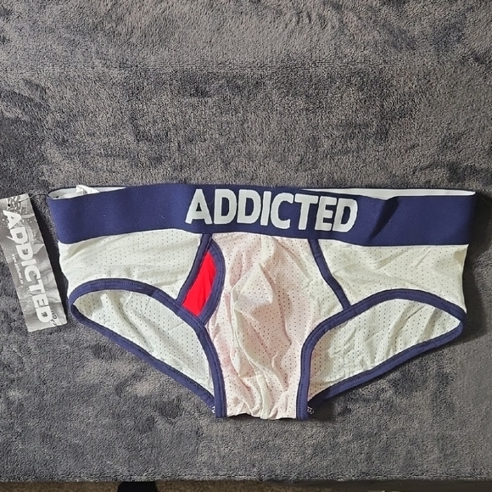 Addicted Men's Briefs - White and Blue